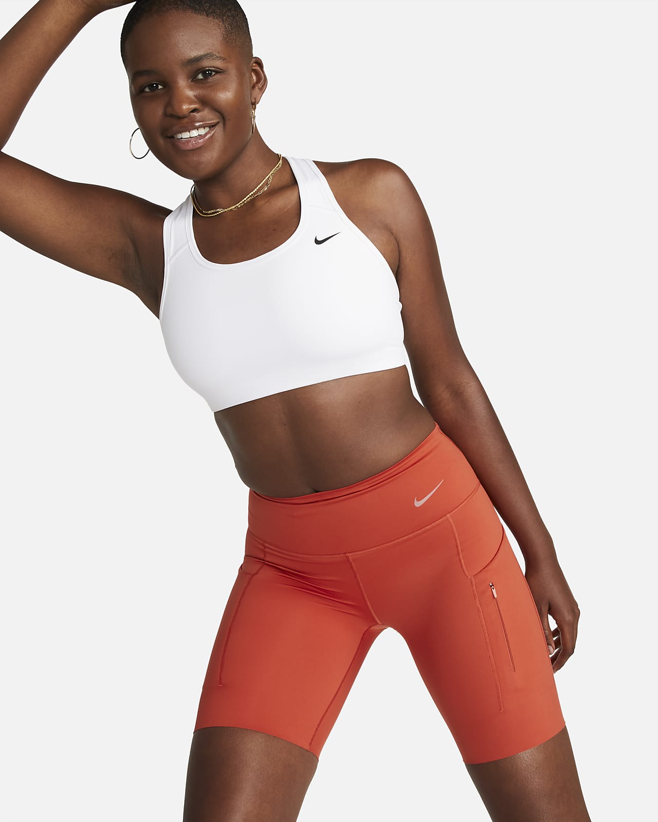 Nike Go Women's Firm-Support Mid-Rise 8" Biker Shorts with Pockets. Nike.com