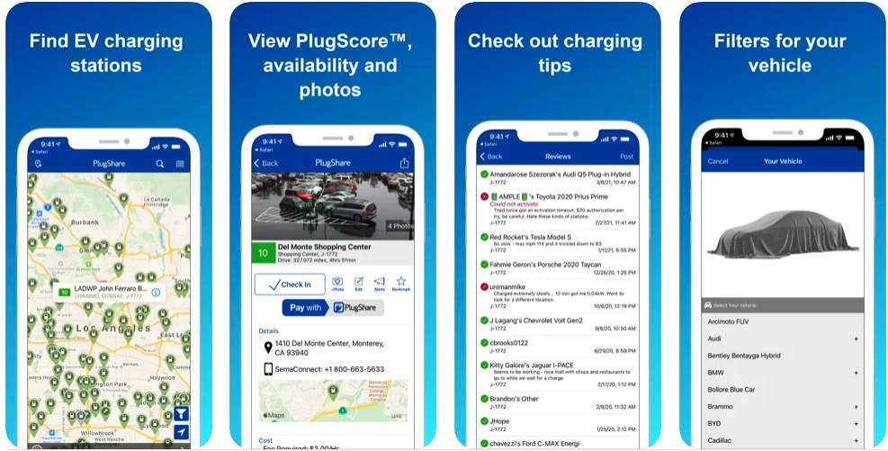 PlugShare app - find alle ladestationer, der passer til din elbil og personlige behov over alt i europa.