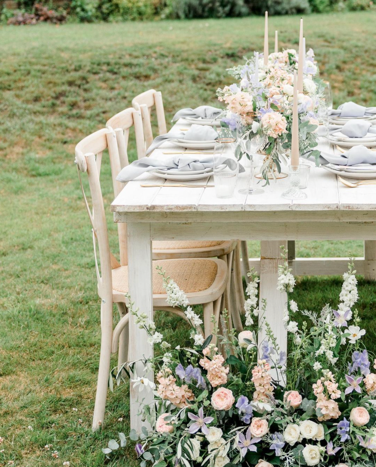 Outdoor wedding with pastel floral decor
