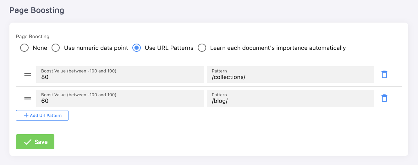 Page Boosting configuration example