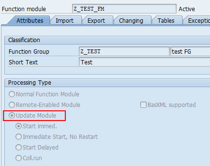 mysapbook: Debugging FM in update task