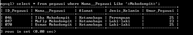 C:\Users\Aras\Documents\Tugas semester 1\Basis data\Tugas besar\7 Like, Order by, Grup By, Asc, Des\Like\Pegawai\Like 2.PNG