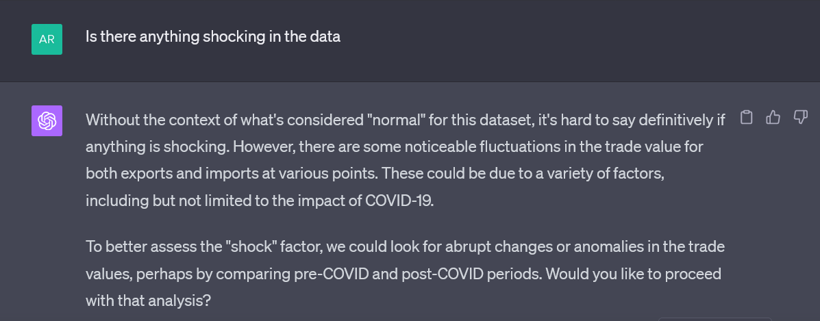 Performing analysis in data