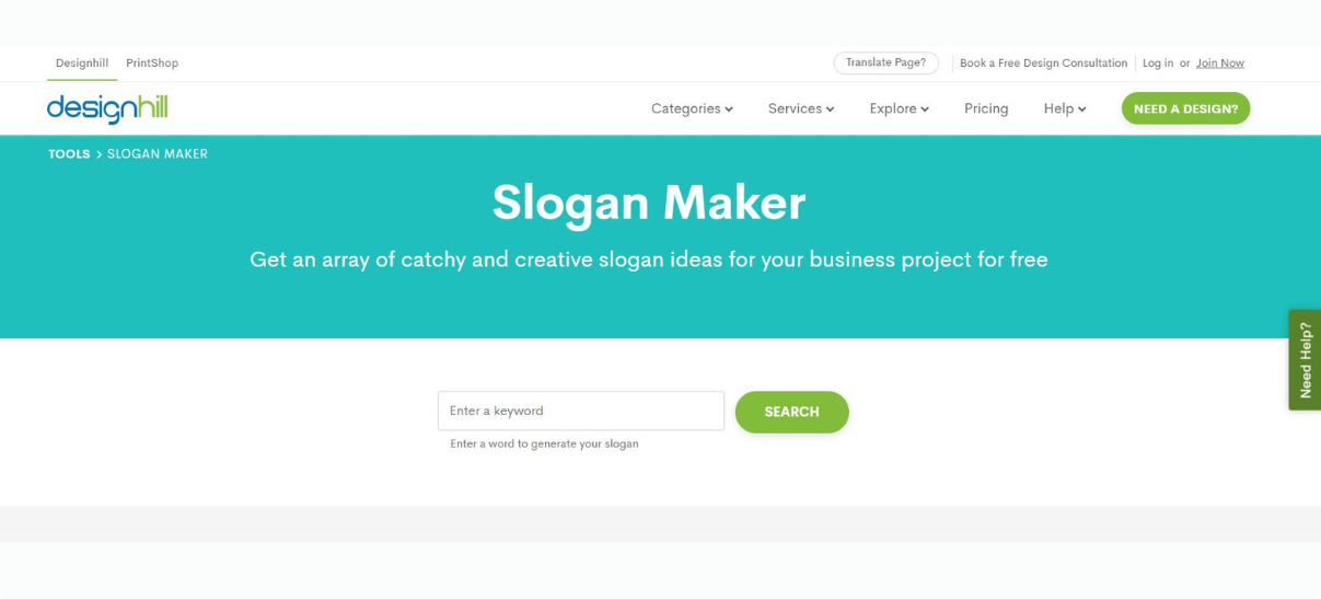 Design Hill Slogan Maker App