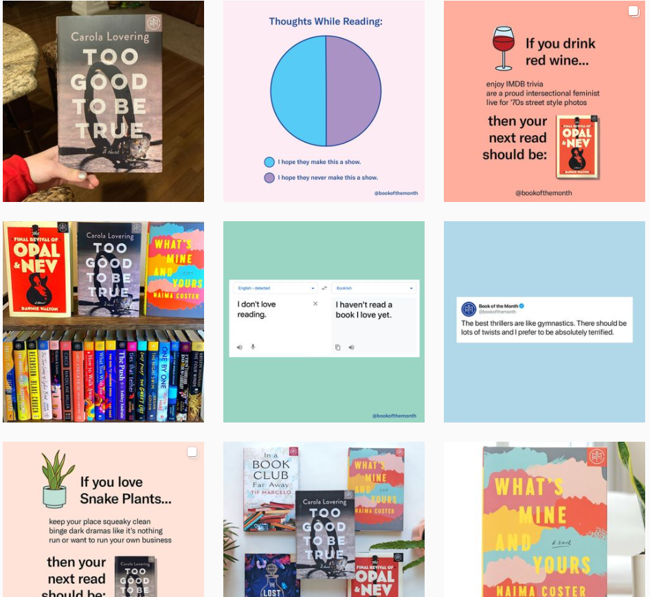 Best brands on Instagram: book of the month