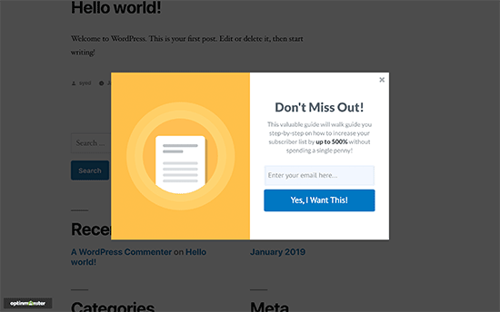 Formulário de inscrição na newsletter