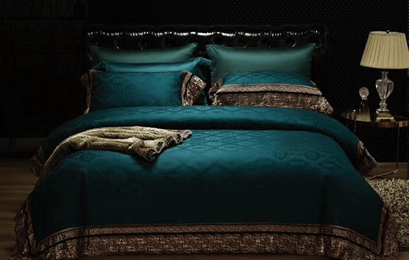 Mẫu drap giường xanh lá đậm 1