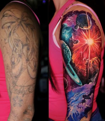 Space Cover Up Tattoo Ideas