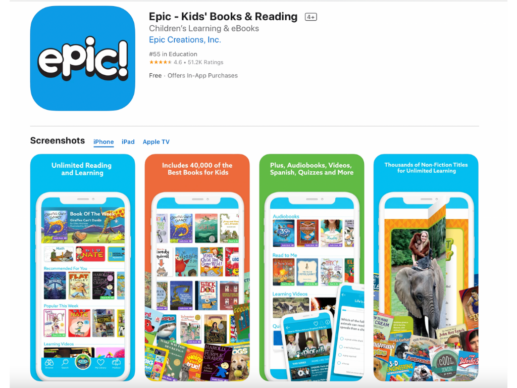 Epic — Kids' Books & Reading iStore