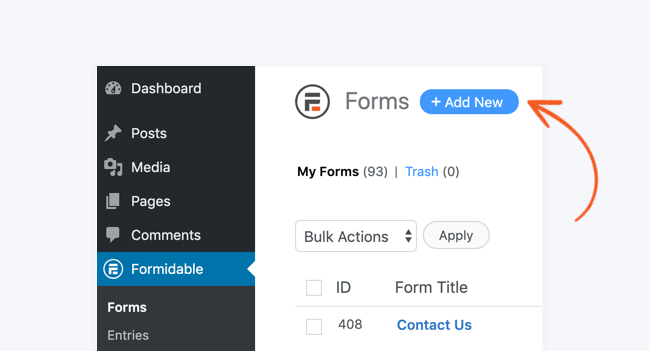 Click "Add New" to begin creating a new form