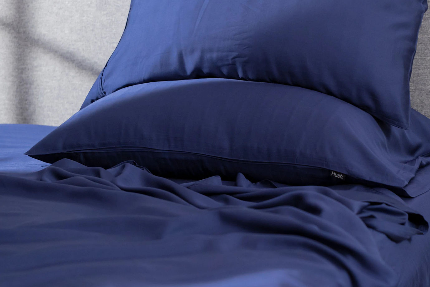 Navy blue Hush Iced sheets and pillowcases