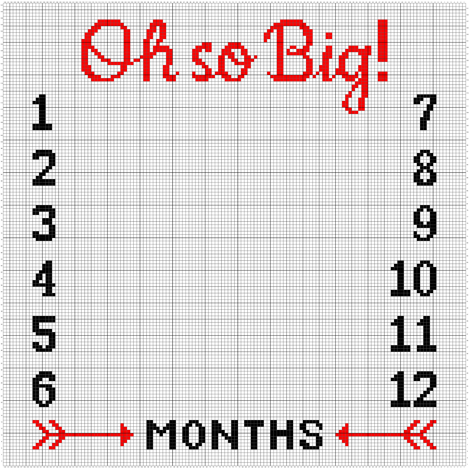 Square oh so big baby growth blanket crochet graph
