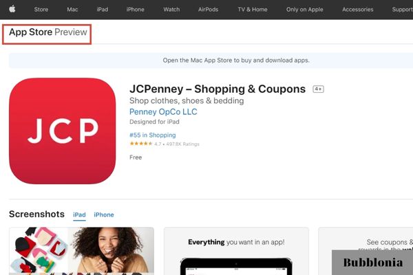jcpenney app on app store