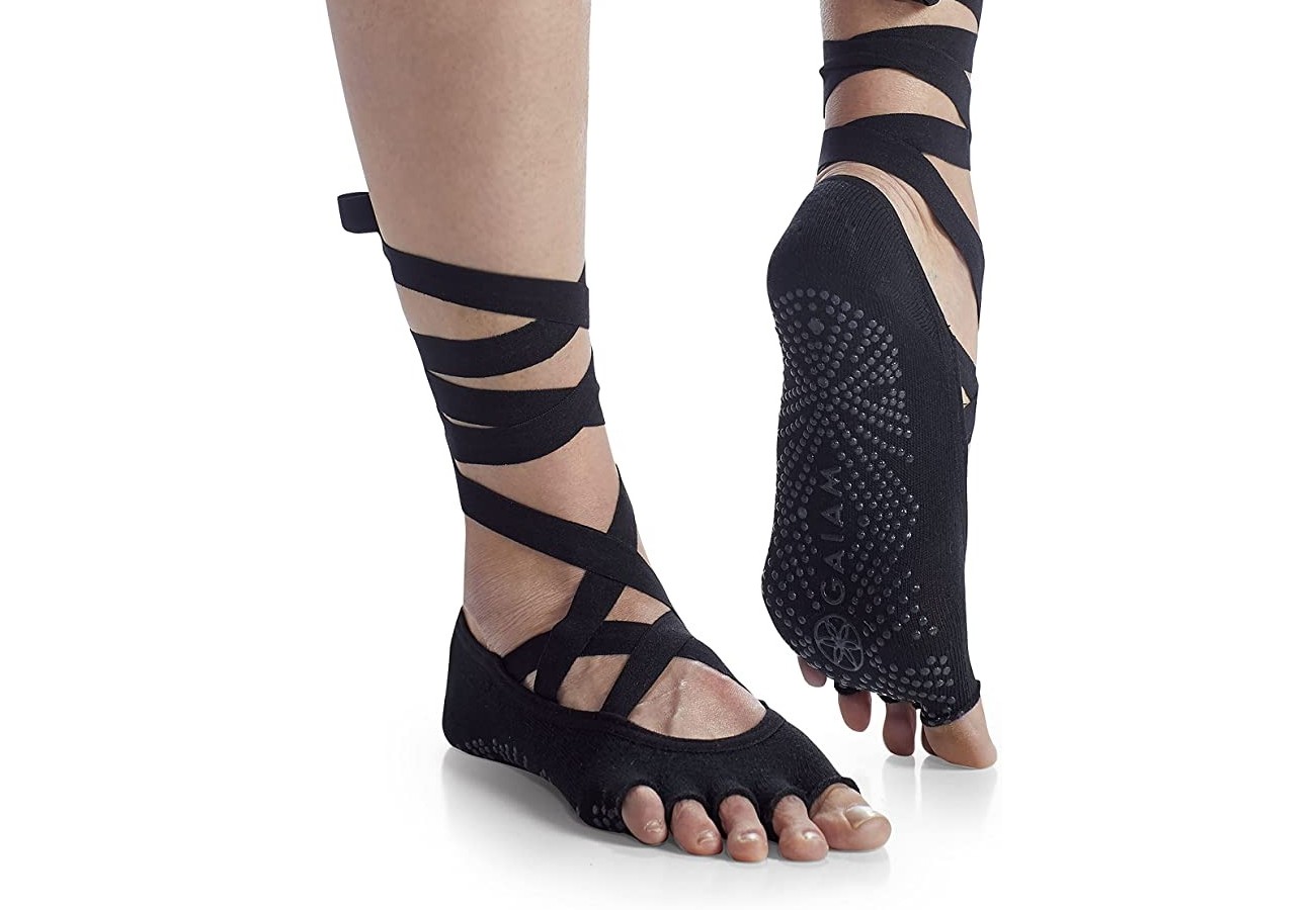 Gaiam Grippy Lace-Up Yoga Socks