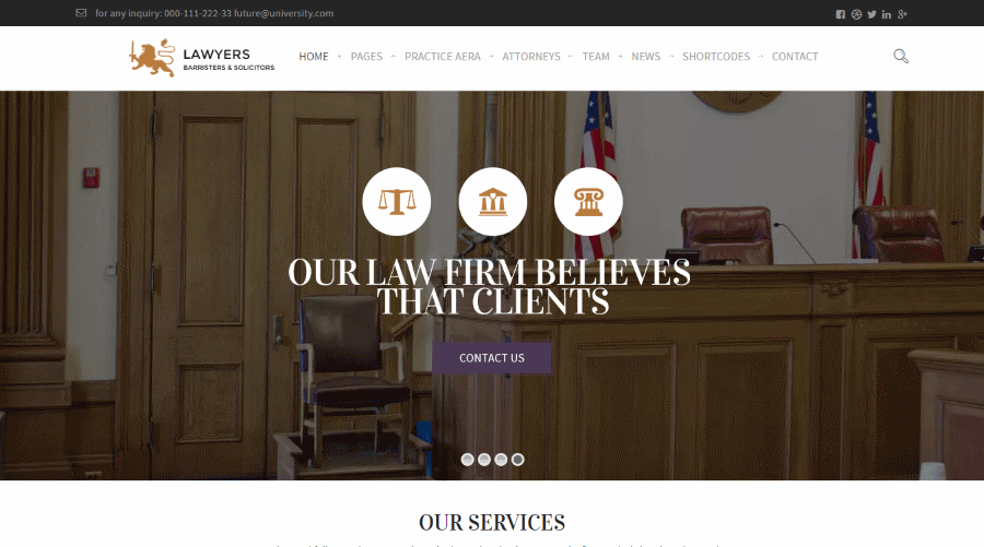Tema WordPress de Prática de Direito