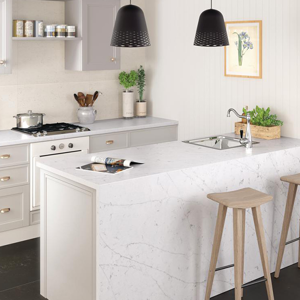 Small kitchen design with quartz