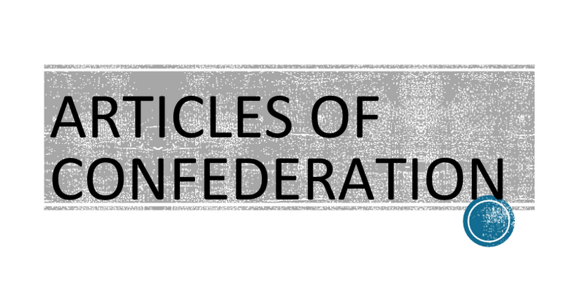 ARTICLES OF CONFEDERATION