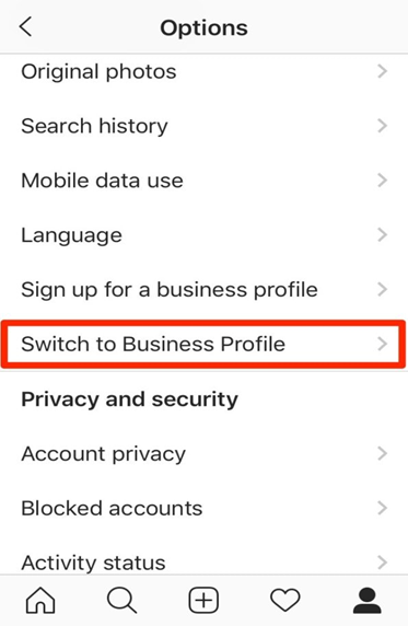 تحويل حساب انستقرام الخاص بك إلى حساب أعمال
