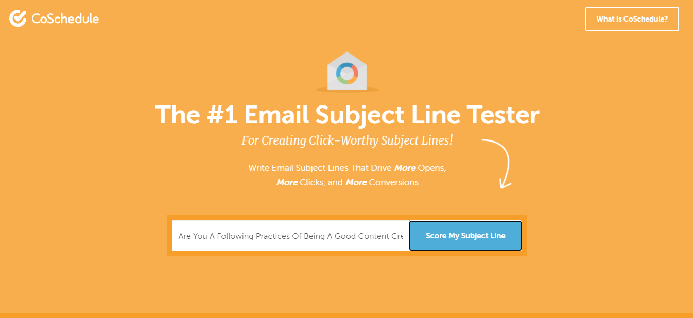 Coschedule email subject line tester
