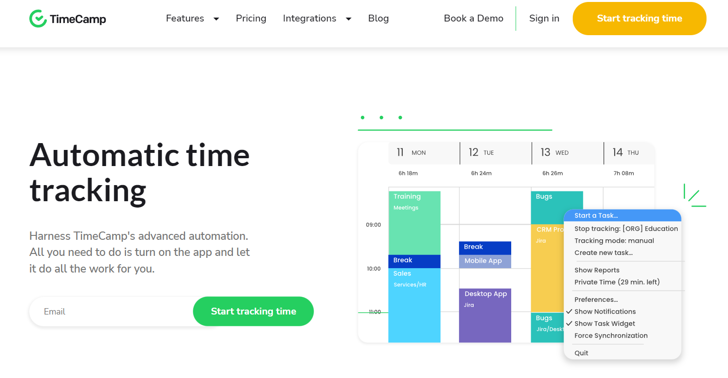 timecamp time tracking app