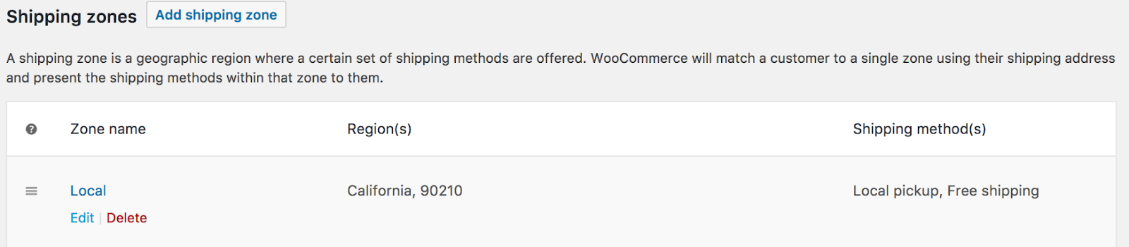 Way to edit Woocommerce shipping zones