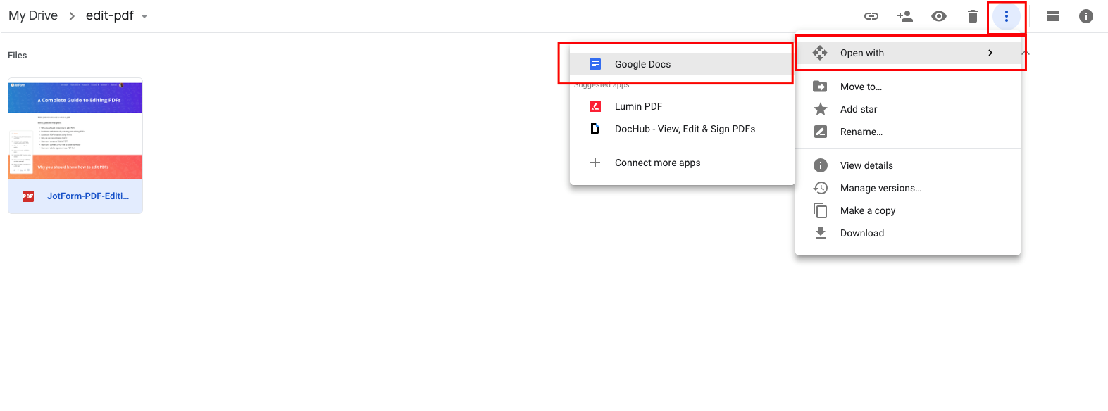 Edit PDF on Google Drive
