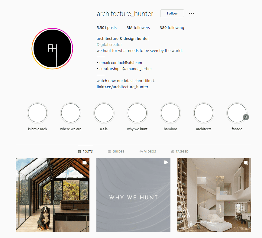 Professional Instagram Account for Architects