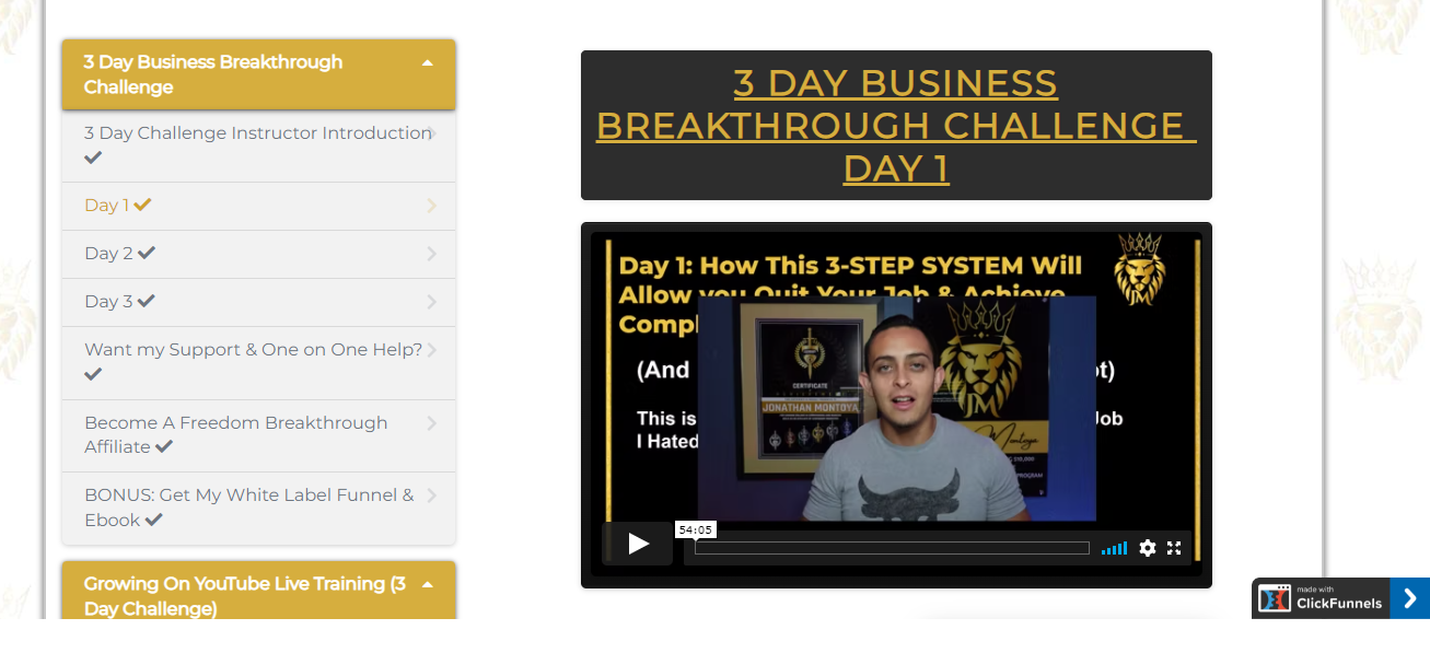 Day 1 of 3-Days Business Breakthrough Challenge