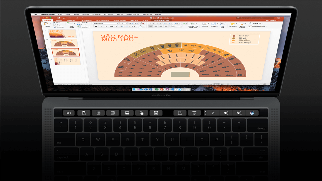 Hỗ trợ Touch Bar cho PowerPoint for Mac