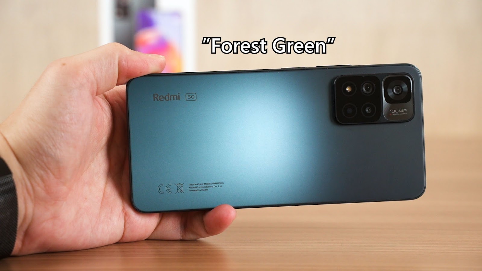 This image shows the Xiaomi Redmi Note 11 Pro+ in forest green color.