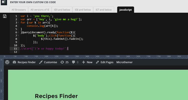 Plugin de editor de CSS ao vivo do WordPress