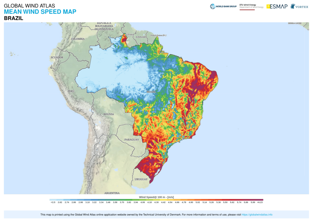 potencial geração energia eólica brasil