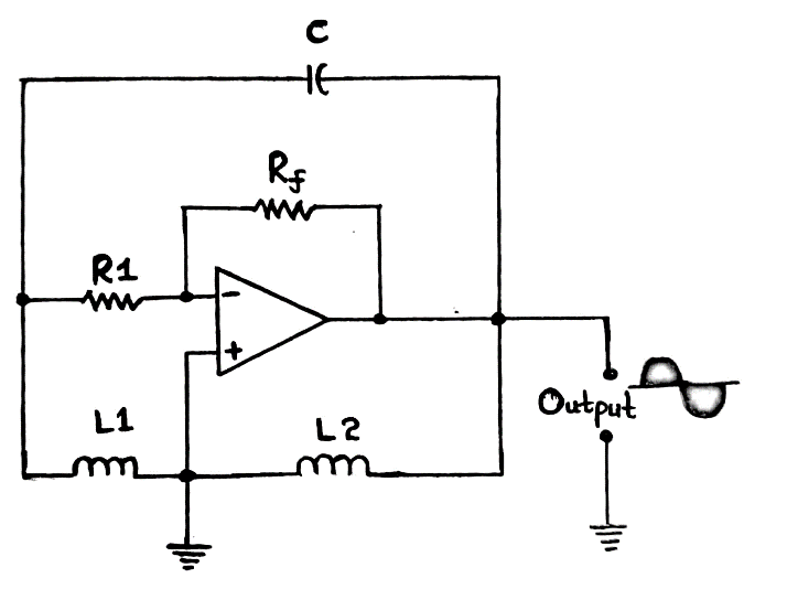 A Hartley oscillator using op-amp