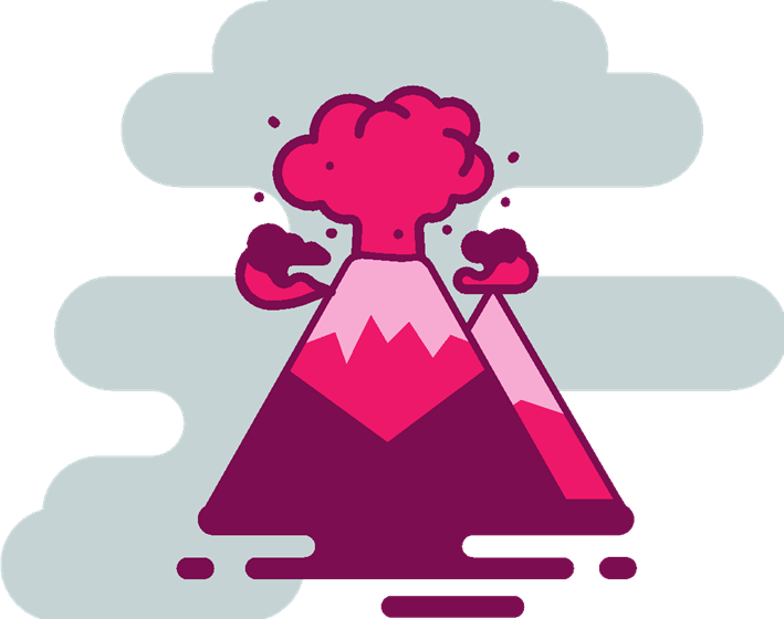 erupting volcano icon