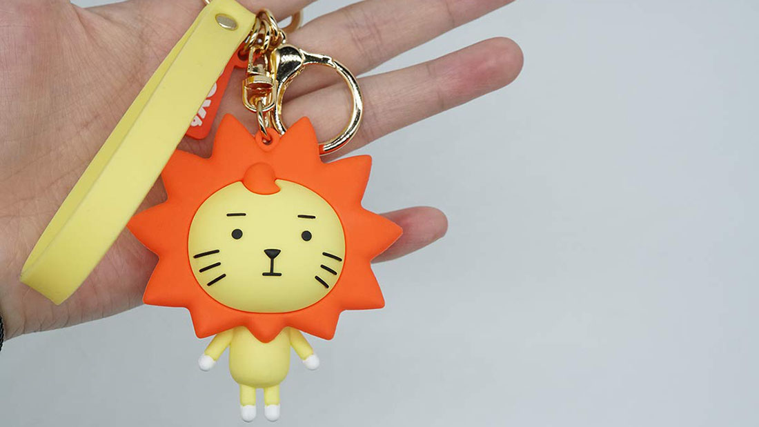 cute personality cartoon lion custom rubber keyrings best promotional items to give away