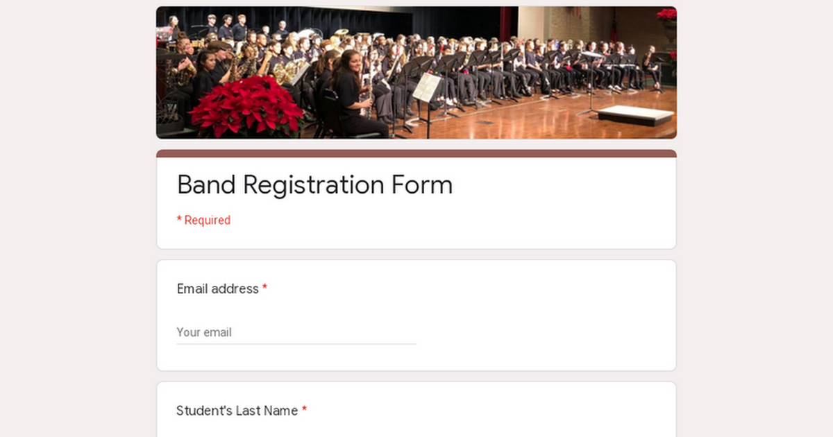 Band Registration Form
