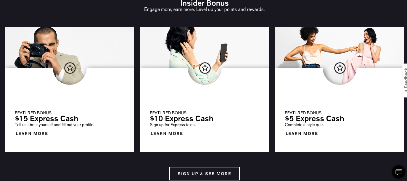 Screenshot of Express Cash offers
