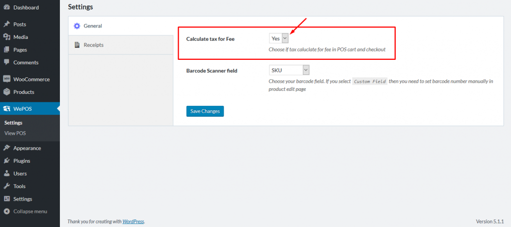 Calculate tax with wePos