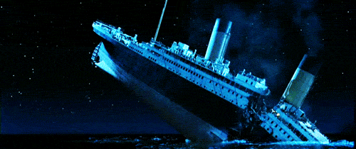 Titanic Gif: Titanic ship breaks in half