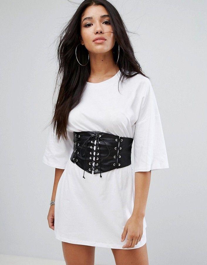 Corsets as a top on long frocks: 