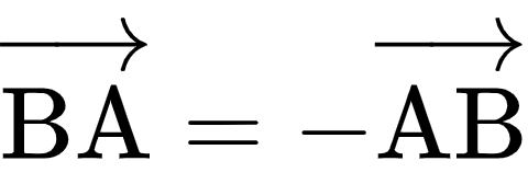 {"id":"1-1-3","font":{"color":"#000000","size":10,"family":"Arial"},"code":"\\begin{align*}\n{\\overrightarrow{\\text{BA}}}&={-\\overrightarrow{\\text{AB}}}\t\n\\end{align*}","type":"align*","ts":1604479977226,"cs":"Re6eXBd3dDrtuPAUwv60hg==","size":{"width":80,"height":28}}