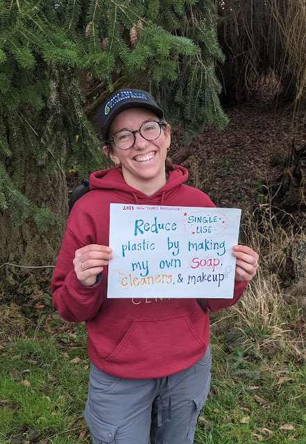 Molly Shea, Museum Educator AmeriCorps member, is going to use less plastic by making her own soaps, cleaners, and makeup