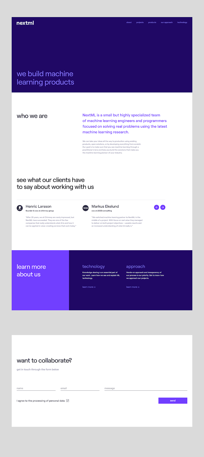 brand identity Figma Logo Design machine learning Technology Web Design  Webdesign Webflow Website purple