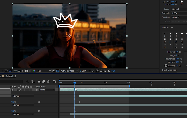Crown animation on illustrated footage