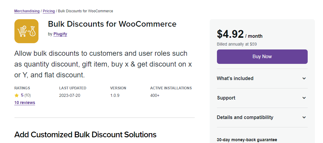 WooCommerce bulk discounts plugin