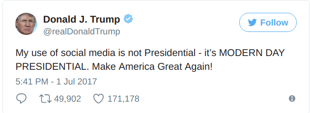 Trump says his tweets are ‘modern day presidential.’ We checked with other modern day presidents.   The Washington Post.png