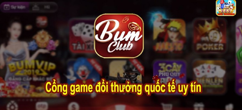 Giao diện sang trọng của cổng game Bum Club