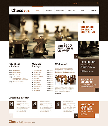 Tema de WordPress del club de ajedrez
