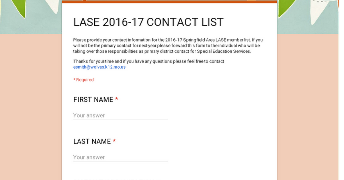 LASE 2016-17 CONTACT LIST