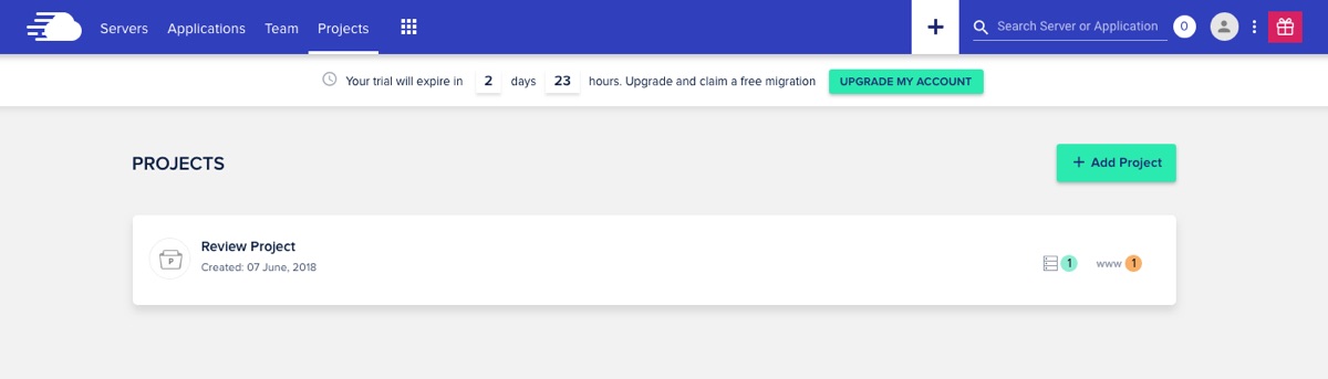 Gerenciando projetos com Cloudways